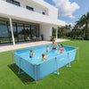 VEVOR Frame Above Ground Swimming Pool, 118 x 78 x 30 in Rectangular Steel Metal Frame, Large Rectangle Outdoor Backyard Family Pool, Easy to Assemble Rust-Resistant, 1046 Gallon Water Capacity, Blue