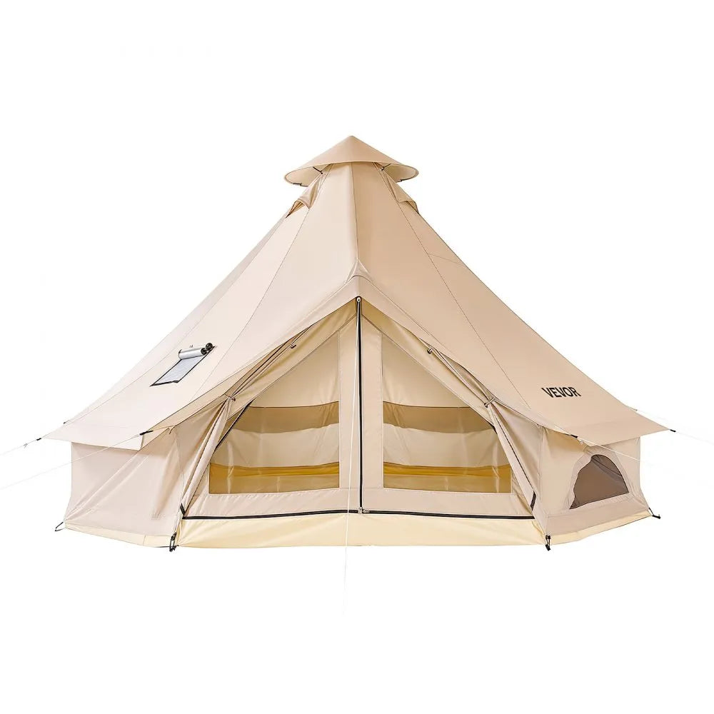VEVOR Oxford Bell Tent, 4 Seasons 9.84 ft Yurt Tent for Camping with Stove Jack, Waterproof Breathable Holds up to 3 People with Zipped Detachable Floor, Family Camping Glamping Outdoor Hunting Party