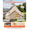 VEVOR Oxford Bell Tent, 4 Seasons 13.12 ft Yurt Tent for Camping with Stove Jack, Waterproof Breathable Holds up to 4 People with Zipped Detachable Floor, Family Camping Glamping Outdoor Hunting Party