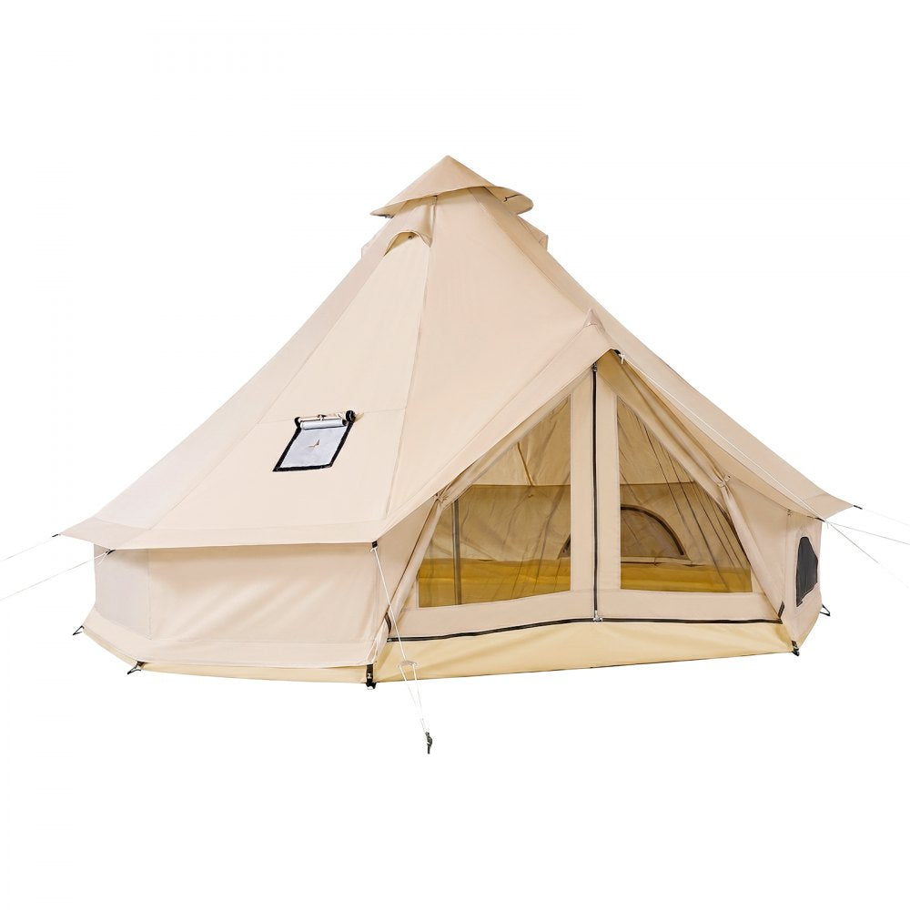 VEVOR Oxford Bell Tent, 4 Seasons 13.12 ft Yurt Tent for Camping with Stove Jack, Waterproof Breathable Holds up to 4 People with Zipped Detachable Floor, Family Camping Glamping Outdoor Hunting Party