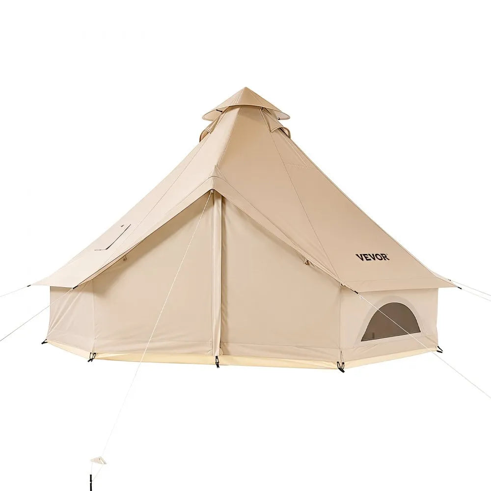 VEVOR Oxford Bell Tent, 4 Seasons 13.12 ft Yurt Tent for Camping with Stove Jack, Waterproof Breathable Holds up to 4 People with Zipped Detachable Floor, Family Camping Glamping Outdoor Hunting Party