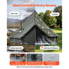 VEVOR Canvas Bell Tent, 4 Seasons 13.12 ft Yurt Tent for Camping with Stove Jack, Canvas Breathable Holds up to 4 People with Zipped Detachable Floor, for Family Camping Glamping Outdoor Hunting Party