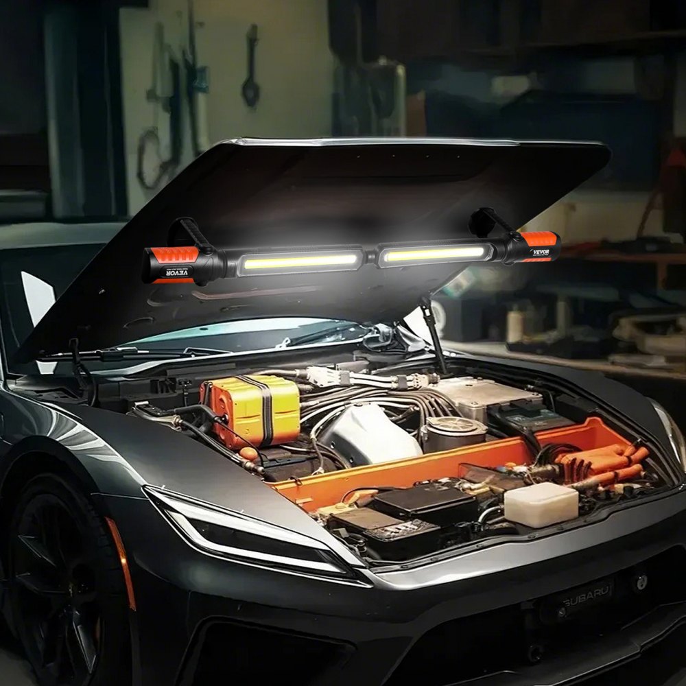 VEVOR Underhood Work Light, 1450LM, 4400mAh Rechargeable Magnetic Bright LED Light, Portable Cordless Mechanic Work Light Bar, for Car Repairing Inspection Garage Workshop Emergency Home Lighting