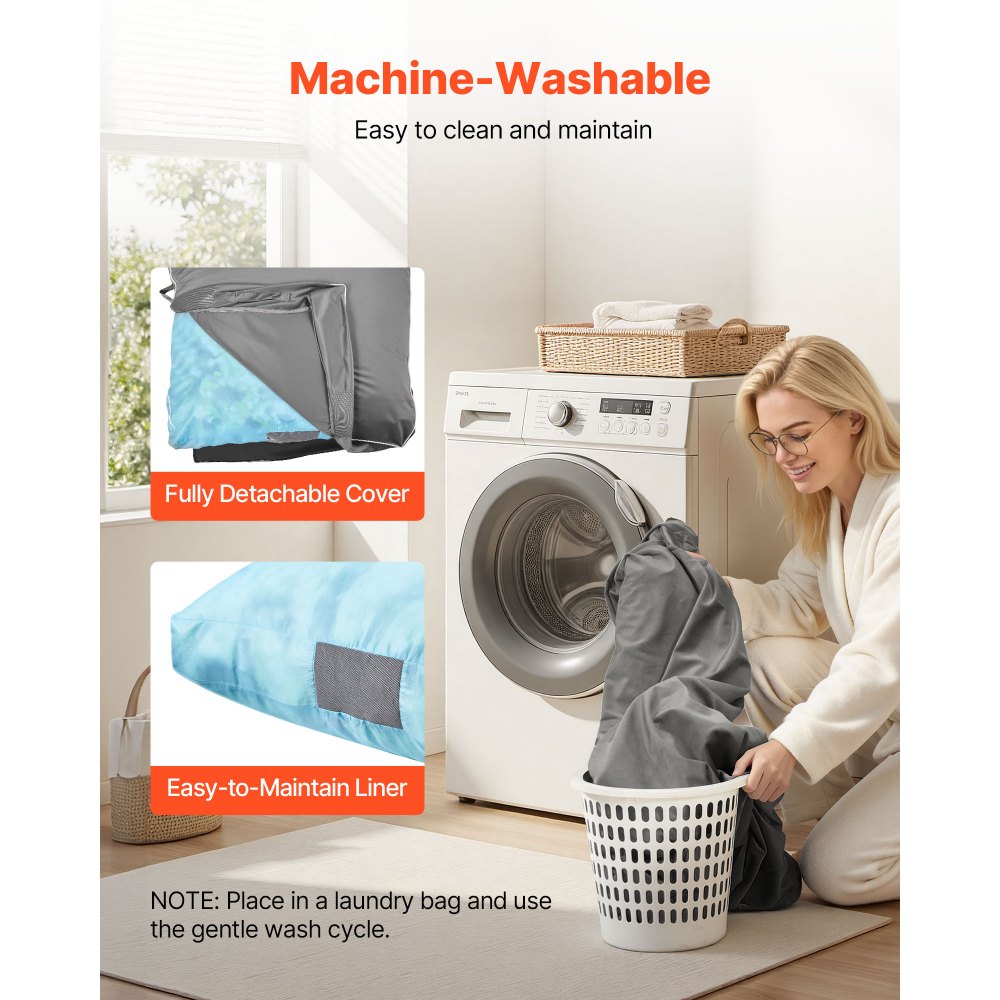VEVOR Crash Pad, 5 x 4.5 ft Crash Pad for Kids Sensory with Foam Blocks and Washable Cover, Large Soft Foam Landing Zone Giant Pillow Mat, Sensory Room Equipment for Children Jumping, Relaxing & Play