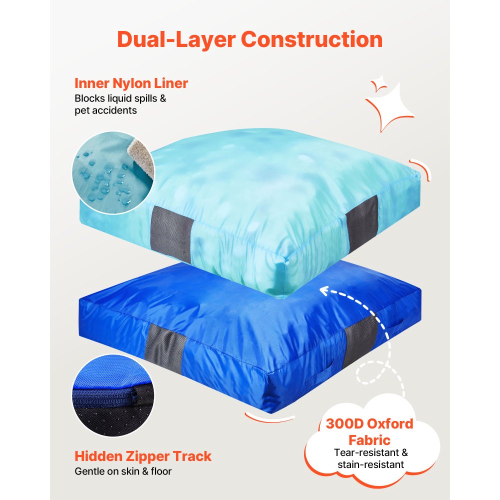 VEVOR Crash Pad, 5 x 5 ft Crash Pad for Kids Sensory with Foam Blocks and Washable Cover, Large Soft Foam Landing Zone Giant Pillow Mat, Sensory Room Equipment for Children Jumping, Relaxing & Play