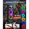 VEVOR Karaoke Machine for Adults, 80W, 8-inch Portable Bluetooth Speaker with 2 Wireless Microphones, LED Light, TWS Function, Rolling Wheels, Supports Micro TF Card, USB, AUX, for Home Karaoke Party