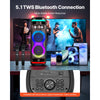 VEVOR Karaoke Machine for Adults, 80W, 8-inch Portable Bluetooth Speaker with 2 Wireless Microphones, LED Light, TWS Function, Rolling Wheels, Supports Micro TF Card, USB, AUX, for Home Karaoke Party