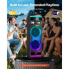 VEVOR Karaoke Machine for Adults, 80W, 8-inch Portable Bluetooth Speaker with 2 Wireless Microphones, LED Light, TWS Function, Rolling Wheels, Supports Micro TF Card, USB, AUX, for Home Karaoke Party