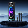 VEVOR Karaoke Machine for Adults, 80W, 8-inch Portable Bluetooth Speaker with 2 Wireless Microphones, LED Light, TWS Function, Rolling Wheels, Supports Micro TF Card, USB, AUX, for Home Karaoke Party