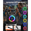 VEVOR Karaoke Machine for Adults, 20W, 6.5-inch Portable Bluetooth Speaker with 2 Wireless Microphones, LED Light, TWS Function, Handle, Shoulder Strap, Support Micro TF Card, USB, AUX, for Home Party