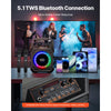 VEVOR Karaoke Machine for Adults, 20W, 6.5-inch Portable Bluetooth Speaker with 2 Wireless Microphones, LED Light, TWS Function, Handle, Shoulder Strap, Support Micro TF Card, USB, AUX, for Home Party