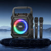 VEVOR Karaoke Machine for Adults, 20W, 6.5-inch Portable Bluetooth Speaker with 2 Wireless Microphones, LED Light, TWS Function, Handle, Shoulder Strap, Support Micro TF Card, USB, AUX, for Home Party