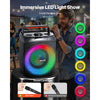 VEVOR Karaoke Machine for Adults, 30W, 6.5-inch Portable Bluetooth Speaker with 2 Wireless Microphones, LED Light, TWS Function, Handle, Support Micro TF Card, USB, AUX, for Home Karaoke Party Singing