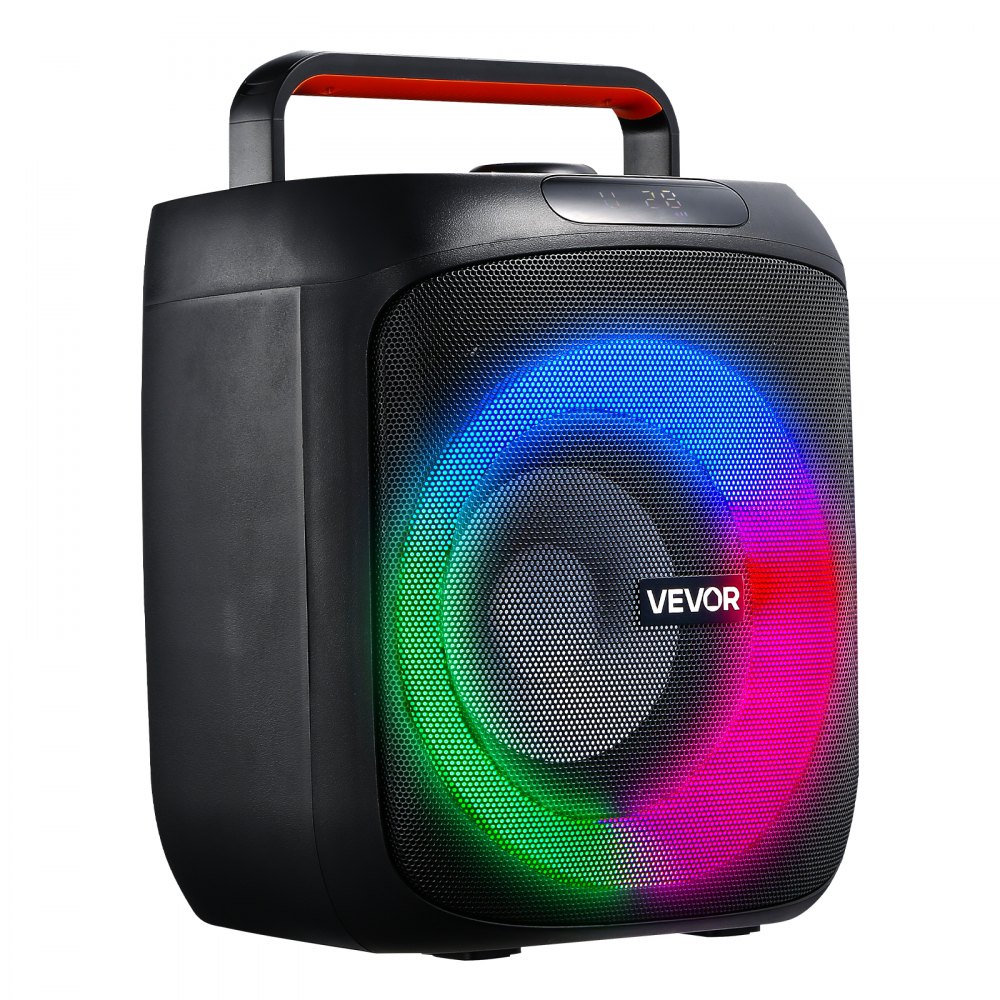 VEVOR Karaoke Machine for Adults, 30W, 6.5-inch Portable Bluetooth Speaker with 2 Wireless Microphones, LED Light, TWS Function, Handle, Support Micro TF Card, USB, AUX, for Home Karaoke Party Singing