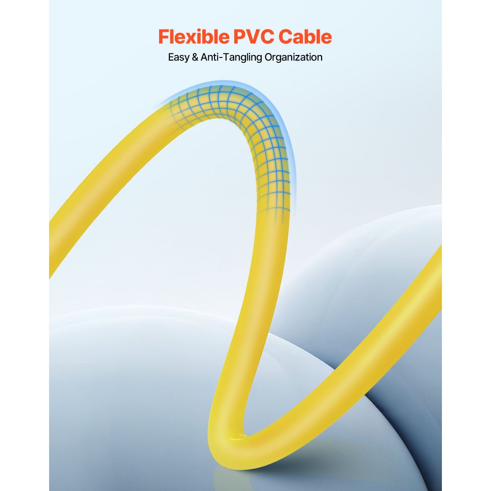 VEVOR XLR Cable 15 ft, 6 Pack, Shielded Balanced DMX Male to Female Microphone Cables, Gold-Plated 3-Pin XLR Mic Speaker Cord Wires, for Stage Lighting, Microphones, Amplifier, Mixer, Speaker Systems
