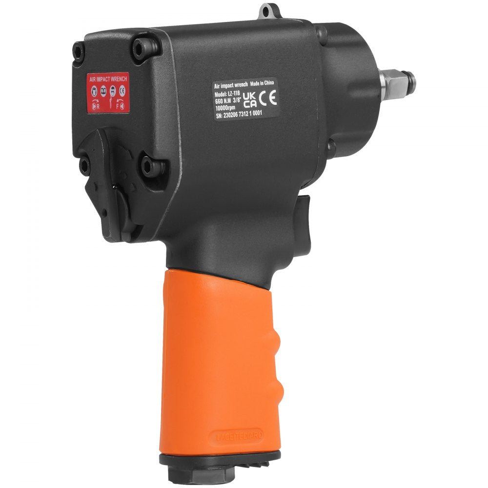 VEVOR Air Impact Wrench, 3/8-Inch Drive Air Impact Gun, Up to 690ft-lbs Nut-busting Torque, Lightweight Pneumatic Impact Wrench for Auto Repairs and Maintenance