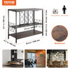 VEVOR 40 Inch Industrial Bar Cabinet, Wine Table for Liquor and Glasses, Sideboard Buffet Cabinet with Glass Holder & Wine Rack, Freestanding Farmhouse Wood Coffee Bar Cabinet for Living Room Home Bar