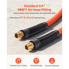 VEVOR Air Hose, 1/4" x 100FT Hybrid Air Compressor Hose, 300 PSI Kink-Resistant Pneumatic Hoses with 1/4-inch Solid MNPT Bras Fittings, Three-Layer Construction, All-Weather Flexibility