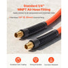 VEVOR Air Hose, 3/8'' x 25FT Hybrid Air Compressor Hose, 300 PSI Kink-Resistant Pneumatic Hoses with 1/4-inch Solid MNPT Bras Fittings, Three-Layer Construction, All-Weather Flexibility