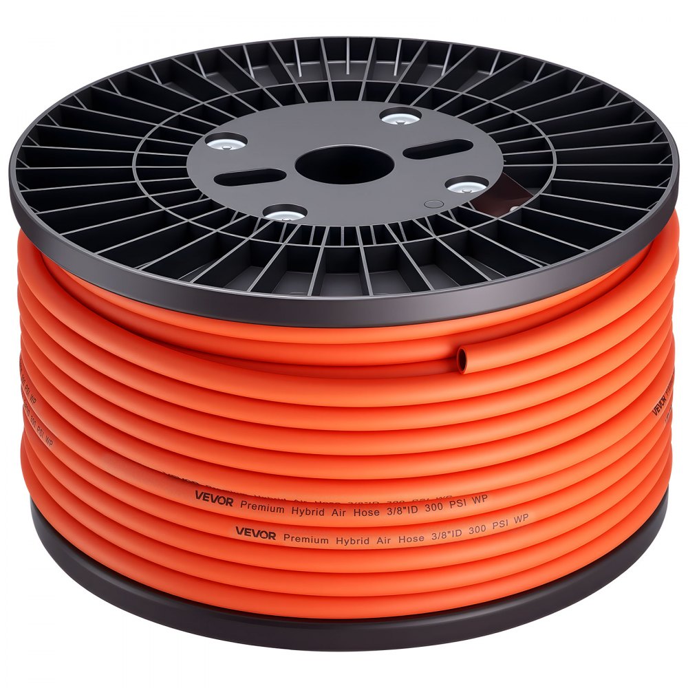 VEVOR Air Hose, 3/8'' x 250FT Hybrid Air Compressor Hose, 300 PSI Kink-Resistant Pneumatic Hoses with Three-Layer Construction for Auto & Home DIY Projetcs, All-Weather Flexibility (No Fittings)