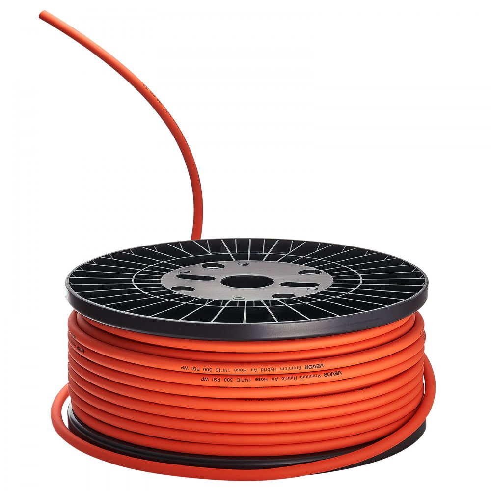 VEVOR Air Hose, 3/8'' x 250FT Hybrid Air Compressor Hose, 300 PSI Kink-Resistant Pneumatic Hoses with Three-Layer Construction for Auto & Home DIY Projetcs, All-Weather Flexibility (No Fittings)