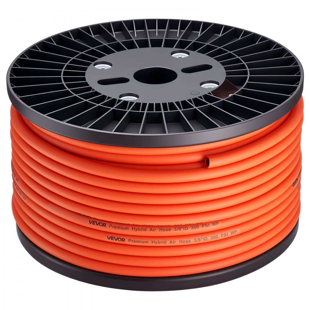 VEVOR Air Hose, 3/8'' x 250FT Hybrid Air Compressor Hose, 300 PSI Kink-Resistant Pneumatic Hoses with Three-Layer Construction for Auto & Home DIY Projetcs, All-Weather Flexibility (No Fittings)
