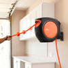 VEVOR Retractable Air Hose Reel, 3/8 Inch x 80 FT Hybrid Air Hose Max 300PSI, Enclosed Air-Compressor Hoses Reel Auto Rewind with 6.6 ft Lead in, 180° Swivel Ceiling/Wall Mount for Workshops