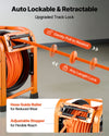 VEVOR Retractable Air Hose Reel, 3/8 Inch x 100 FT PVC Air Hose Max 300PSI, Auto Rewind Air-Compressor Hoses Reel with 5 ft Lead in, Portable Freestanding Heavy Duty Steel Reel for Garages Workshops