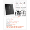 VEVOR Solar Powered Fan, 25W Solar Panel with 4 Fans, Adjustable Solar Panel Angle, 2668 RPM High-Speed, Flexible Installation, Fast Air Exchange for Greenhouse, Grow Tents, Chicken Coops, Shelters