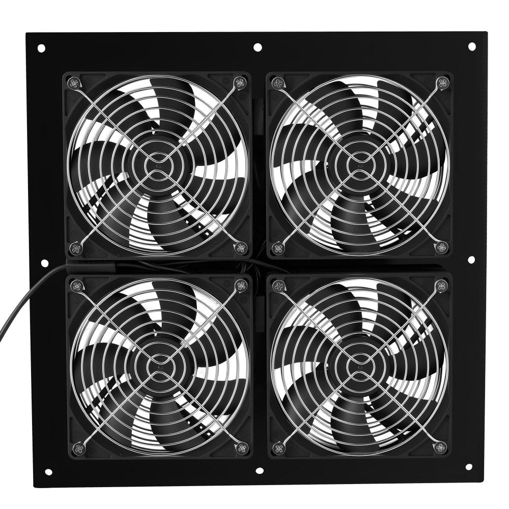 VEVOR Solar Powered Fan, 25W Solar Panel with 4 Fans, Adjustable Solar Panel Angle, 2668 RPM High-Speed, Flexible Installation, Fast Air Exchange for Greenhouse, Grow Tents, Chicken Coops, Shelters