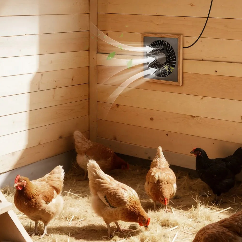 VEVOR Solar Powered Fan, 20W Solar Panel with Battery Storage, 220 CFM Airflow, Adjustable Panel Angle, 2030 RPM High-Speed, Fast Air Exchange for Greenhouse, Grow Tents, Chicken Coops, Shelters