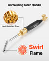 VEVOR Air Acetylene Torch Kit, Acetylene Gas Welding Tool with 11.8FT Rubber Hose, 4 Welding Tips & CGA200 Regulator, Swirl Frame Gas Brazing Torch Kit for Home DIY and Industrial Metalworking