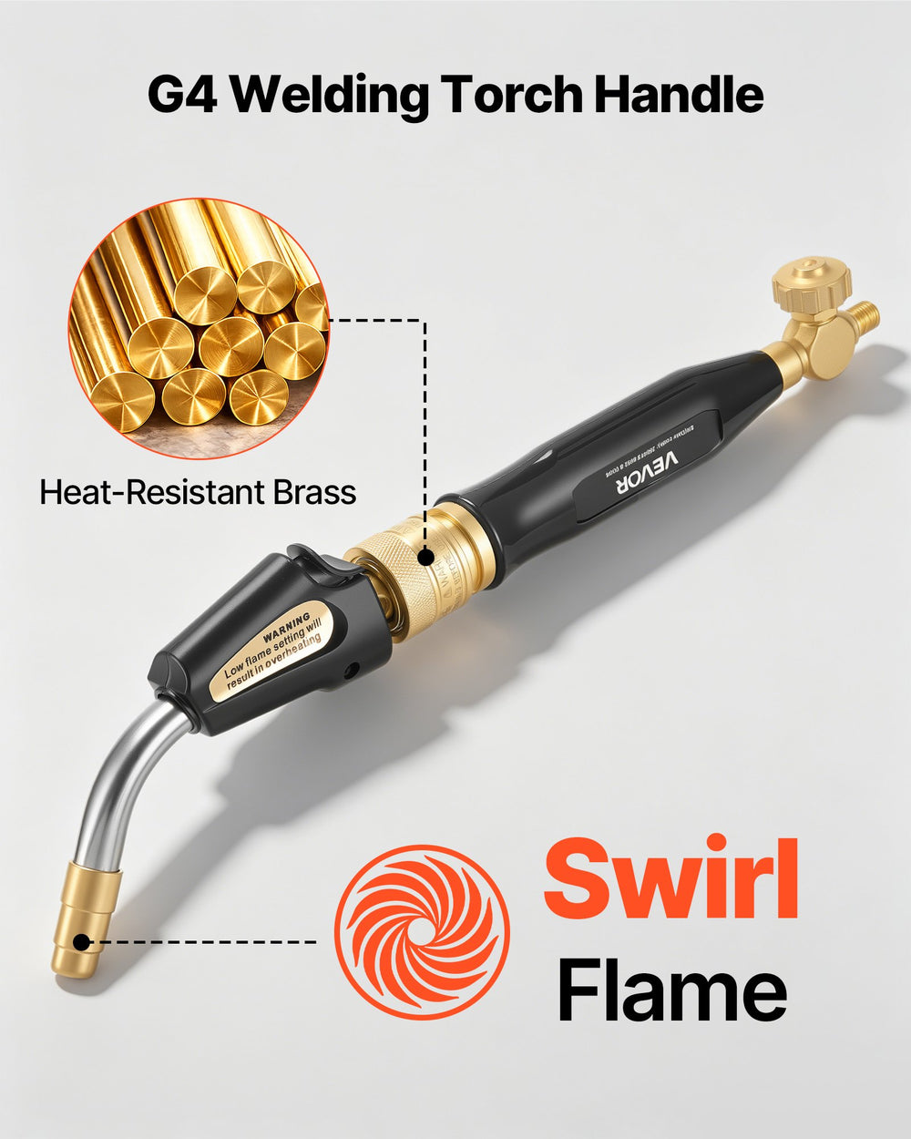 VEVOR Air Acetylene Torch Kit, Acetylene Gas Welding Tool with 11.8FT Rubber Hose, PL-8A Self-Lighting Welding Tip & CGA200 Regulator, Swirl Frame Brazing Torch Kit for Home Industrial Metalworking