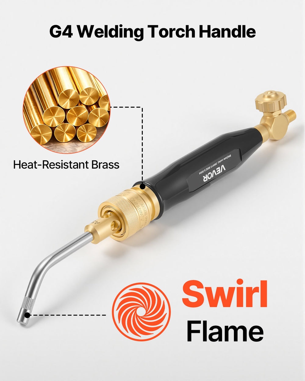 VEVOR Air Acetylene Torch Kit, Acetylene Gas Welding Tool with 11.8FT Rubber Hose, Self-Lighting Welding Tip & CGA200 Regulator, Swirl Frame Brazing Torch Kit with Cylinder Stand for Metalworking