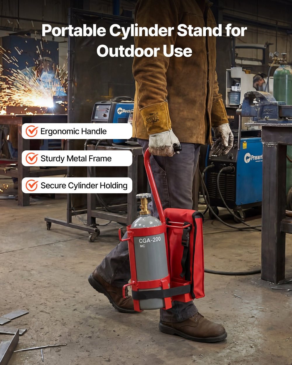 VEVOR Air Acetylene Torch Kit, Acetylene Gas Welding Tool with 11.8FT Rubber Hose, Self-Lighting Welding Tip & CGA200 Regulator, Swirl Frame Brazing Torch Kit with Cylinder Stand for Metalworking