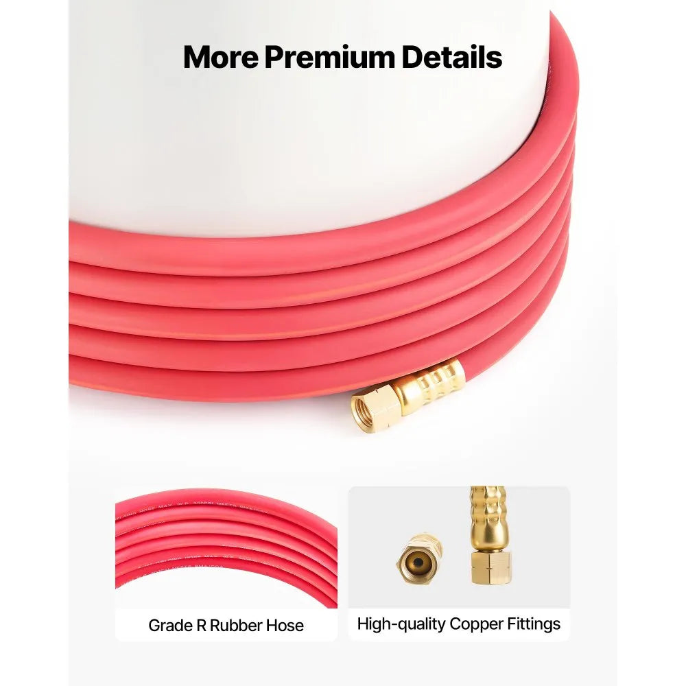 VEVOR Air Acetylene Torch Hose, 3/16-Inch x 12FT Acetylene Welding Hose with 3/8"-24 LH A-Type Fittings, AH-12 R Grade Welding Torchs Hose Compatible with AR-B/AR-MC Regulators