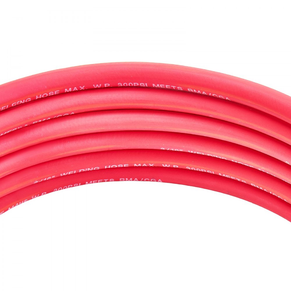 VEVOR Air Acetylene Torch Hose, 3/16-Inch x 12FT Acetylene Welding Hose with 3/8"-24 LH A-Type Fittings, AH-12 R Grade Welding Torchs Hose Compatible with AR-B/AR-MC Regulators
