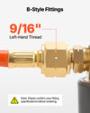 VEVOR Air Acetylene Torch Hose, 1/8-Inch x 12FT Acetylene Welding Hose with 9/16" LH B-Type Fittings, AH-12 R Grade Welding Torch Hoses Compatible with AR-B/AR-MC Regulators