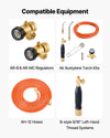 VEVOR Air Acetylene Torch Hose, 1/8-Inch x 12FT Acetylene Welding Hose with 9/16" LH B-Type Fittings, AH-12 R Grade Welding Torch Hoses Compatible with AR-B/AR-MC Regulators