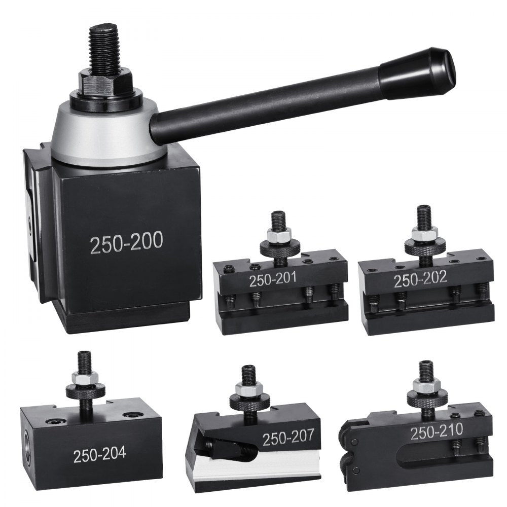 VEVOR Quick Change Tool Post Set, 6 Pcs, Includes Lathe Tool Holders, Wedge Type Tool Post with Turning Tool Holder Accessories, for Mini Lathe & Metal Lathe 10"-15" Swing, Durable Steel Material
