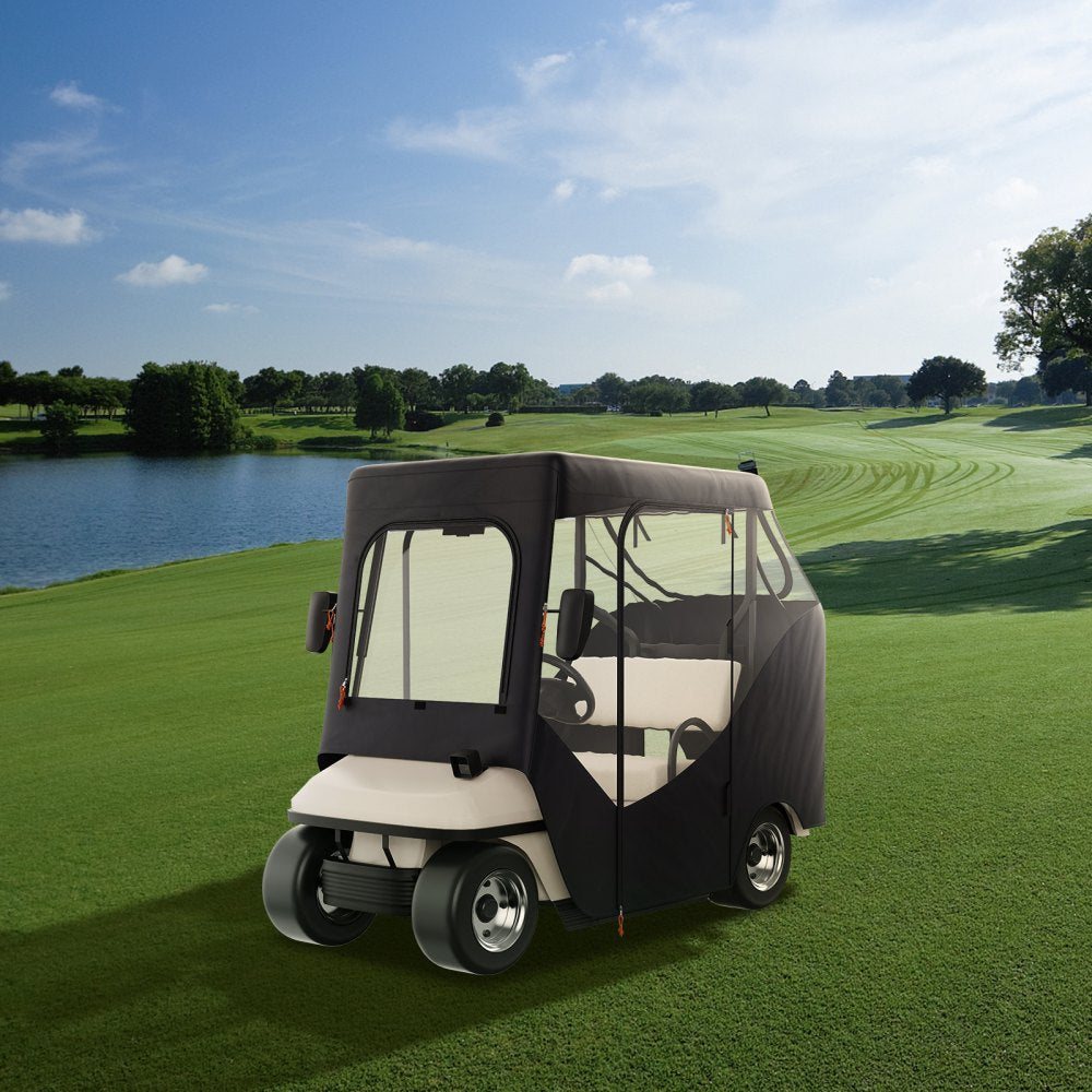 VEVOR Golf Cart Enclosure, Polyester Driving Enclosure, Club Car Covers Suitable for 2-Seater Golf Carts, Sunproof and Dustproof Outdoor Cart Cover