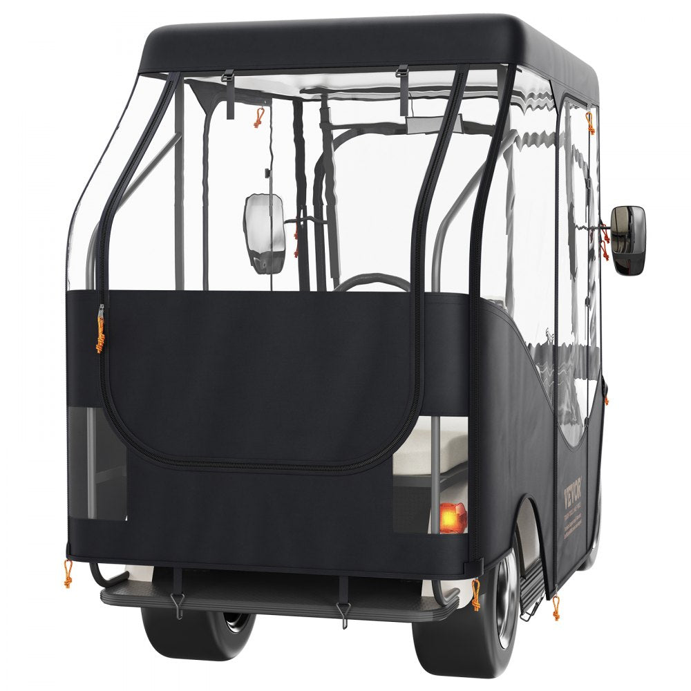VEVOR Golf Cart Enclosure, 420D Polyester Driving Enclosure with 4-Sided Transparent Windows, 4 Passenger Club Car Covers for 2+2 Passenger Golf Carts, Sunproof and Dustproof Outdoor Cart Cover