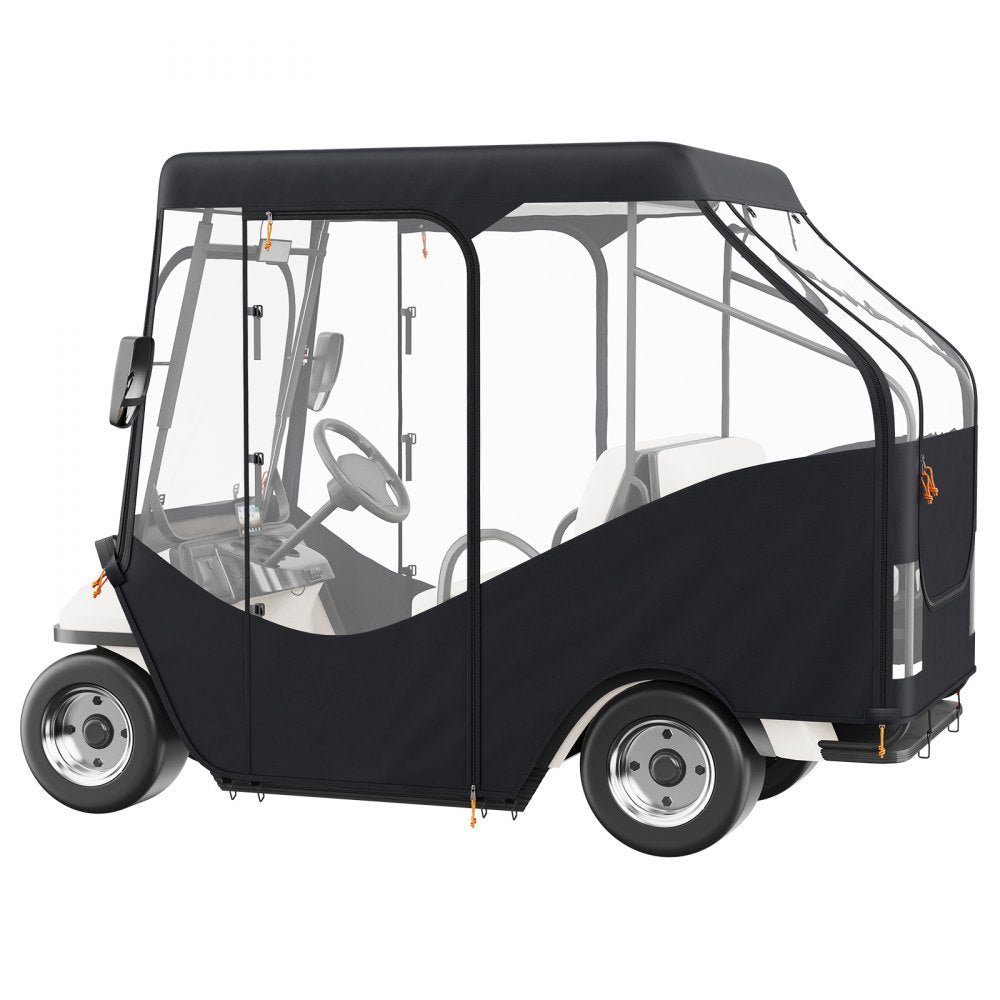 VEVOR Golf Cart Enclosure, 420D Polyester Driving Enclosure with 4-Sided Transparent Windows, 4 Passenger Club Car Covers for 2+2 Passenger Golf Carts, Sunproof and Dustproof Outdoor Cart Cover