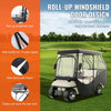 VEVOR Golf Cart Enclosure, 600D Polyester Driving Enclosure with 4-Sided Transparent Windows, 4 Passenger Club Car Covers for 2+2 Passenger Golf Carts, Sunproof and Dustproof Outdoor Cart Cover