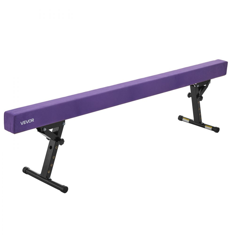 VEVOR Adjustable Balane Beam for Kids, 8FT Gymnastics Beam, High and Low Floor Beams of 5 Adjustable Heights for All Gymnastic Levels, Professional Gymnastic Equipment for Home and Gym Center, Purple