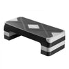 VEVOR Aerobic Exercise Step Platform, 28-Inch Workout Aerobic Stepper, Height Adjustable Fitness Training Step Deck Trainer with 4 Risers, Non-Slip Surface Bench for Home Gym Cardio Strength, Gray