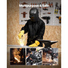 VEVOR Flame Resistant Welding Jacket, Heavy Duty Split Cowhide Leather Sleeves + 9 oz. FR Pure Cotton Body, Heat-Resistant Welding Safety Jacket for Welder Fitters - M Size