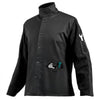 VEVOR Flame Resistant Welding Jacket, Heavy Duty Split Cowhide Leather Sleeves + 9 oz. FR Pure Cotton Body, Heat-Resistant Welding Safety Jacket for Welder Fitters - M Size