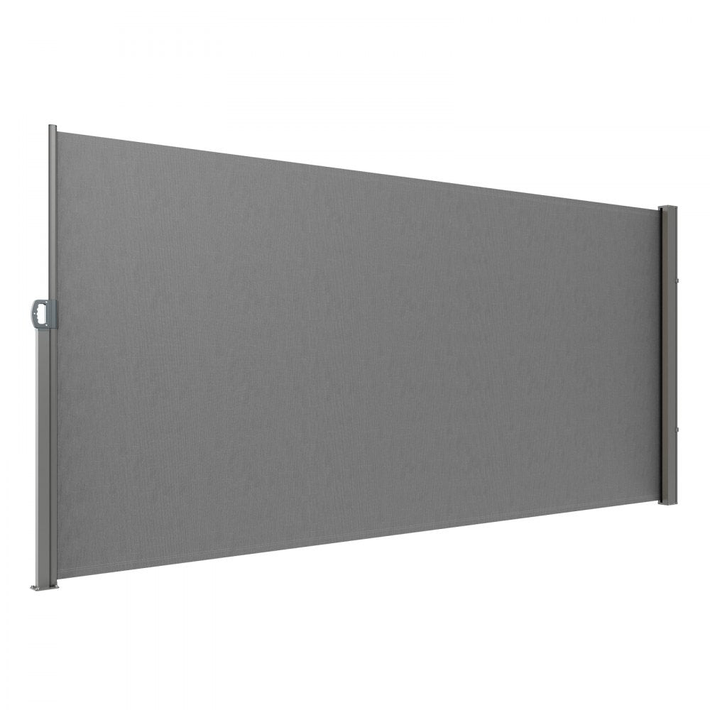 VEVOR Retractable Side Awning, 71''x 138'' Outdoor Privacy Screen, 180g Polyester Water-proof Retractable Patio Screen, UV 30+ Room Divider Wind Screen for Patio, Backyard, Balcony, Gray