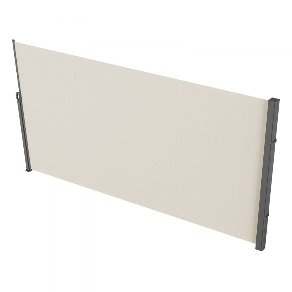 VEVOR Retractable Side Awning, 71''x 138'' Outdoor Privacy Screen, 180g Polyester Water-proof Retractable Patio Screen, UV 30+ Room Divider Wind Screen for Patio, Backyard, Balcony, Beige